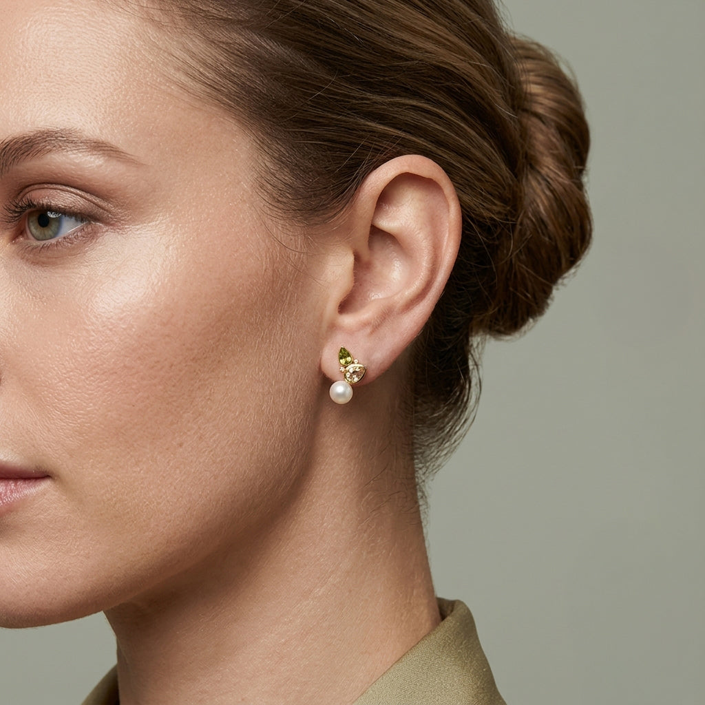 Peridot stud earrings