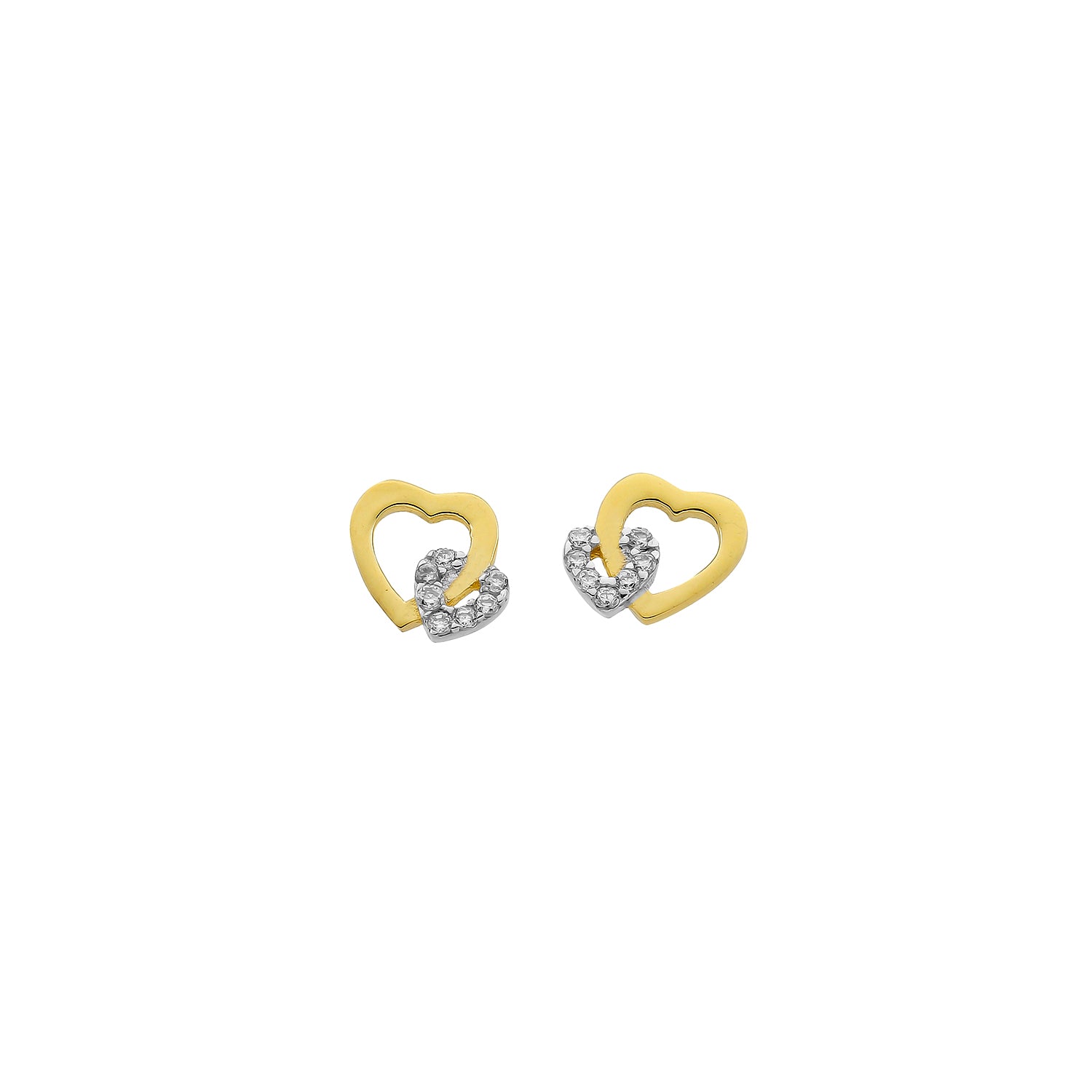 Heart stud earrings