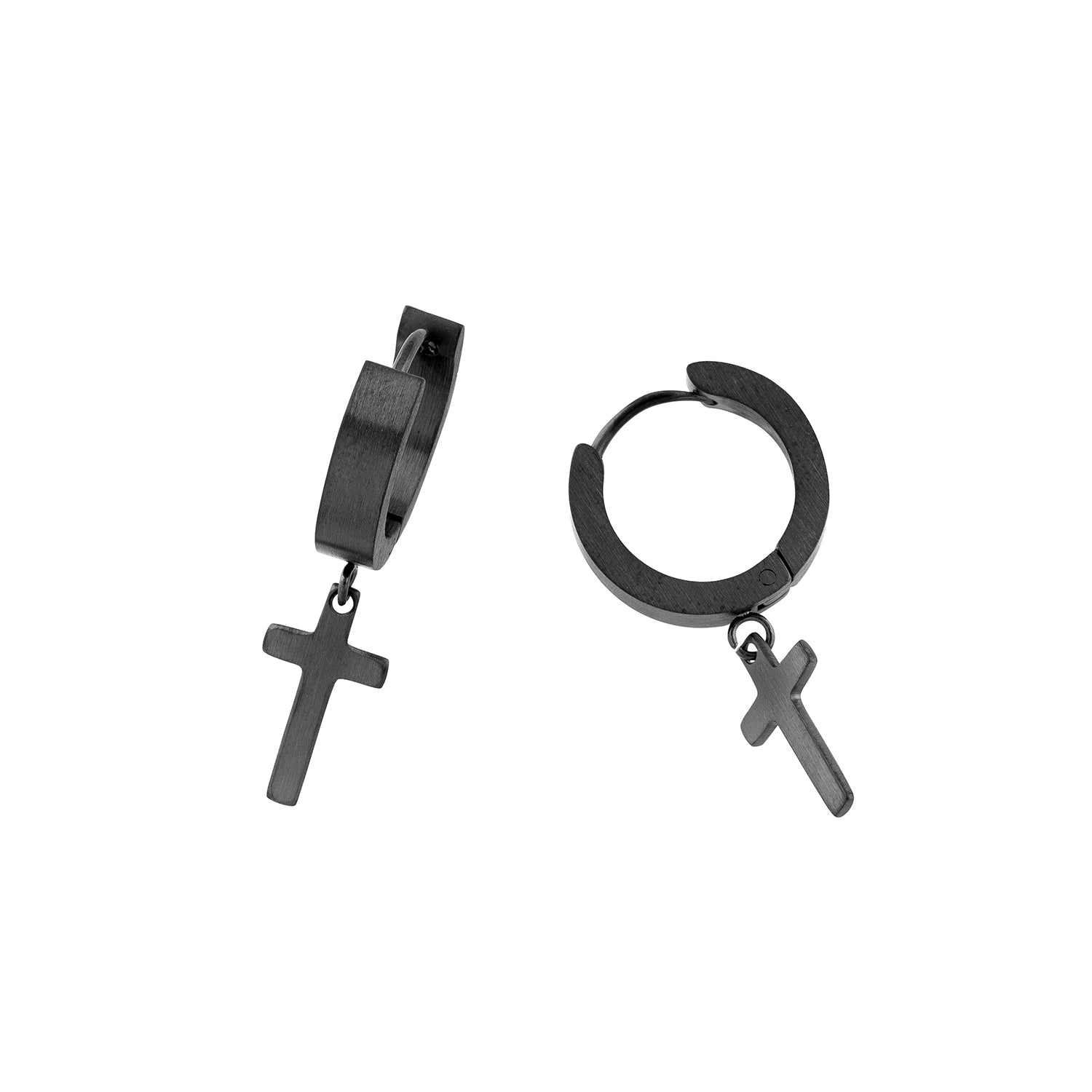 Hoop earrings with cross