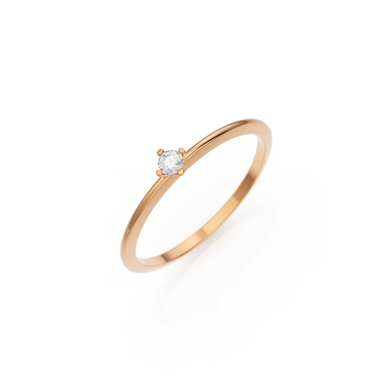Verlobungsring Terry in Rotgold 14 Karat (585) mit Lab-Grown-Diamant