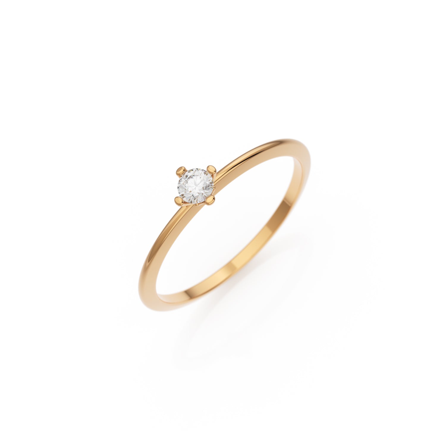 Verlobungsring Terry in Roségold 18 Karat (750) mit 0,10 ct Brillant