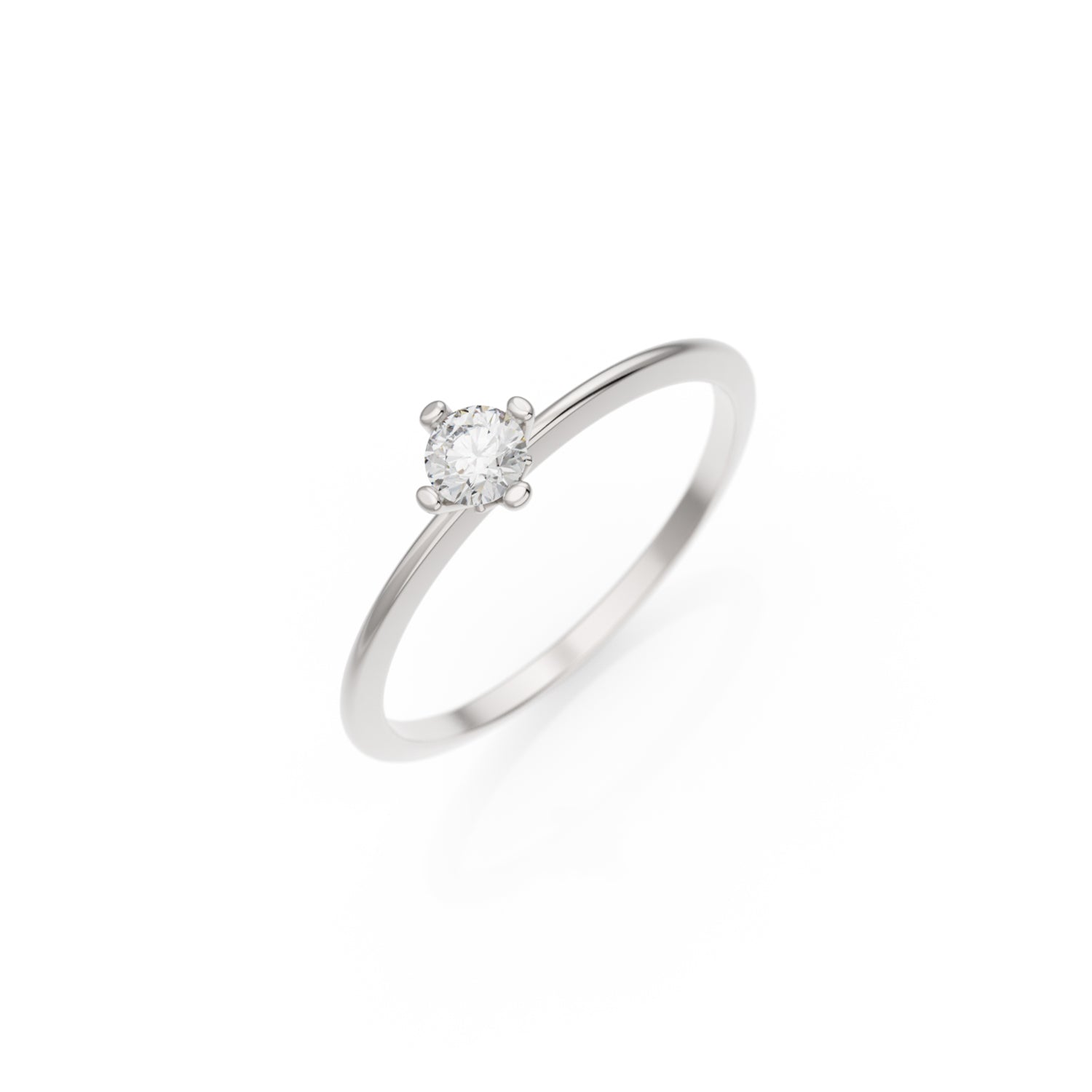 Verlobungsring Terry in Weißgold 18 Karat (750) mit 0,15 ct Brillant