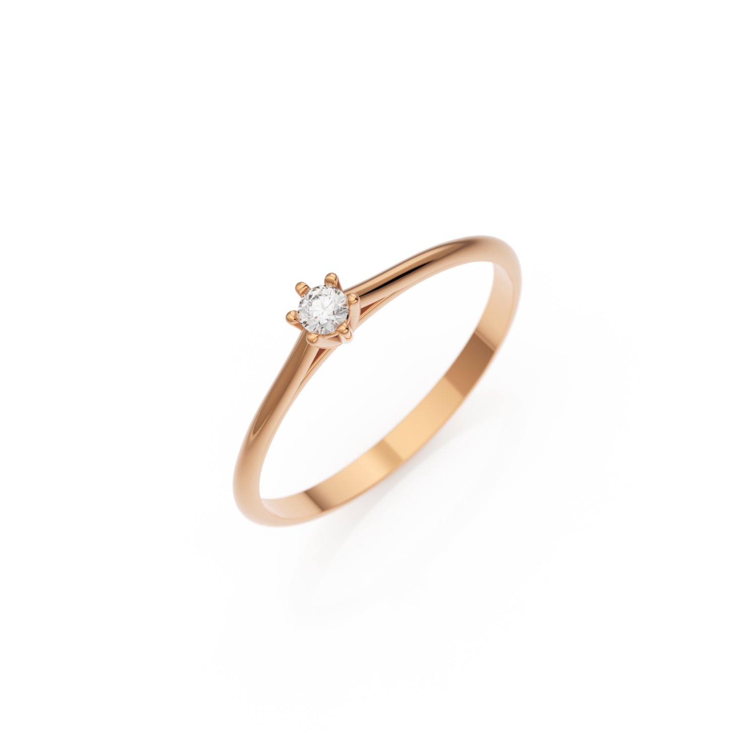Verlobungsring Merdia in Roségold 18 Karat (750) mit 0,05 ct Brillant