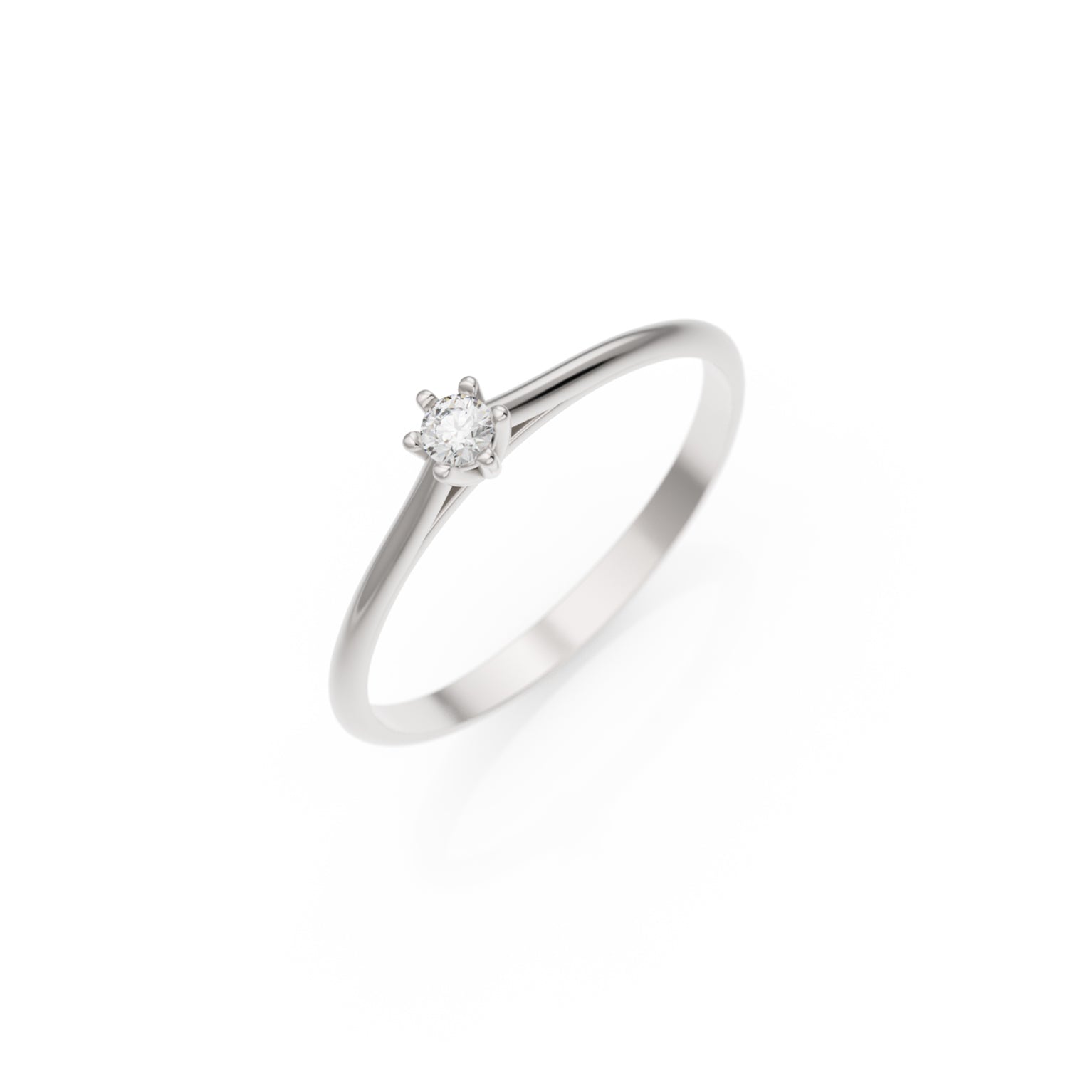 Verlobungsring Merdia in Weißgold 18 Karat (750) mit 0,05 ct Brillant