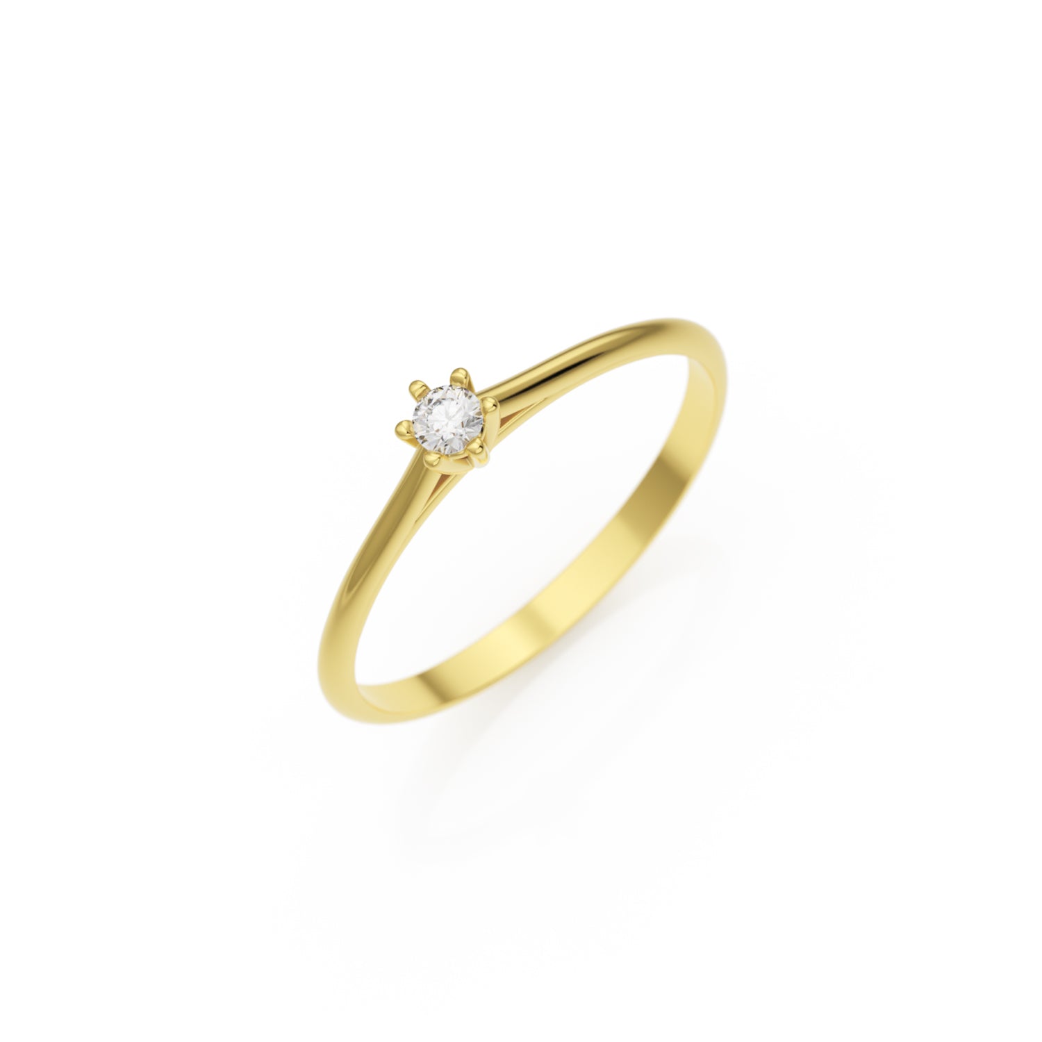 Verlobungsring Merdia in Gelbgold 18 Karat (750) mit 0,05 ct Brillant