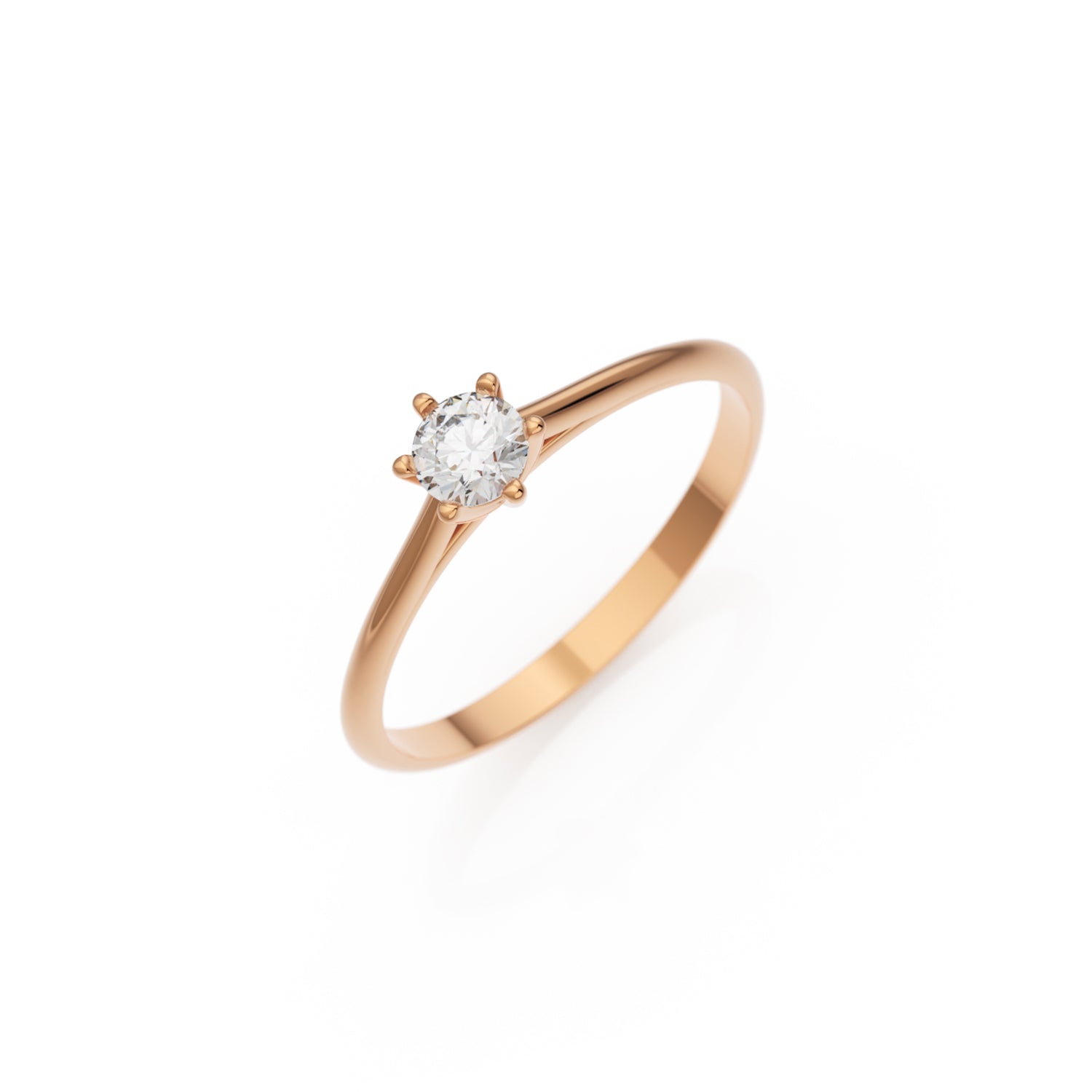 Verlobungsring Merdia in Rotgold 14 Karat (585) mit 0,20 ct Brillant