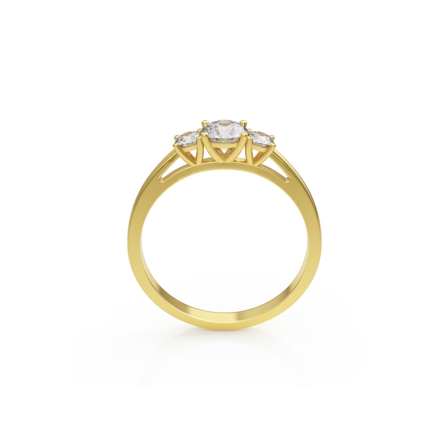 Verlobungsring Trilogy in Gelbgold 18 Karat (750) mit Lab-Grown-Diamant