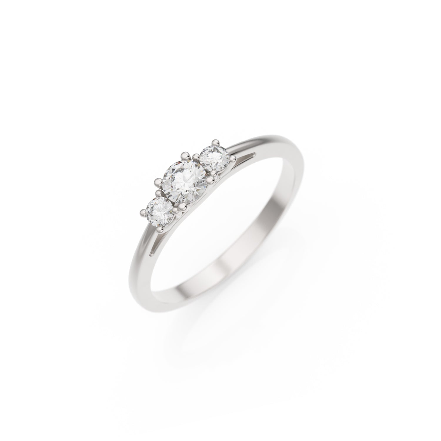 Verlobungsring Trilogy in Weißgold 18 Karat (750) mit Lab-Grown-Diamant