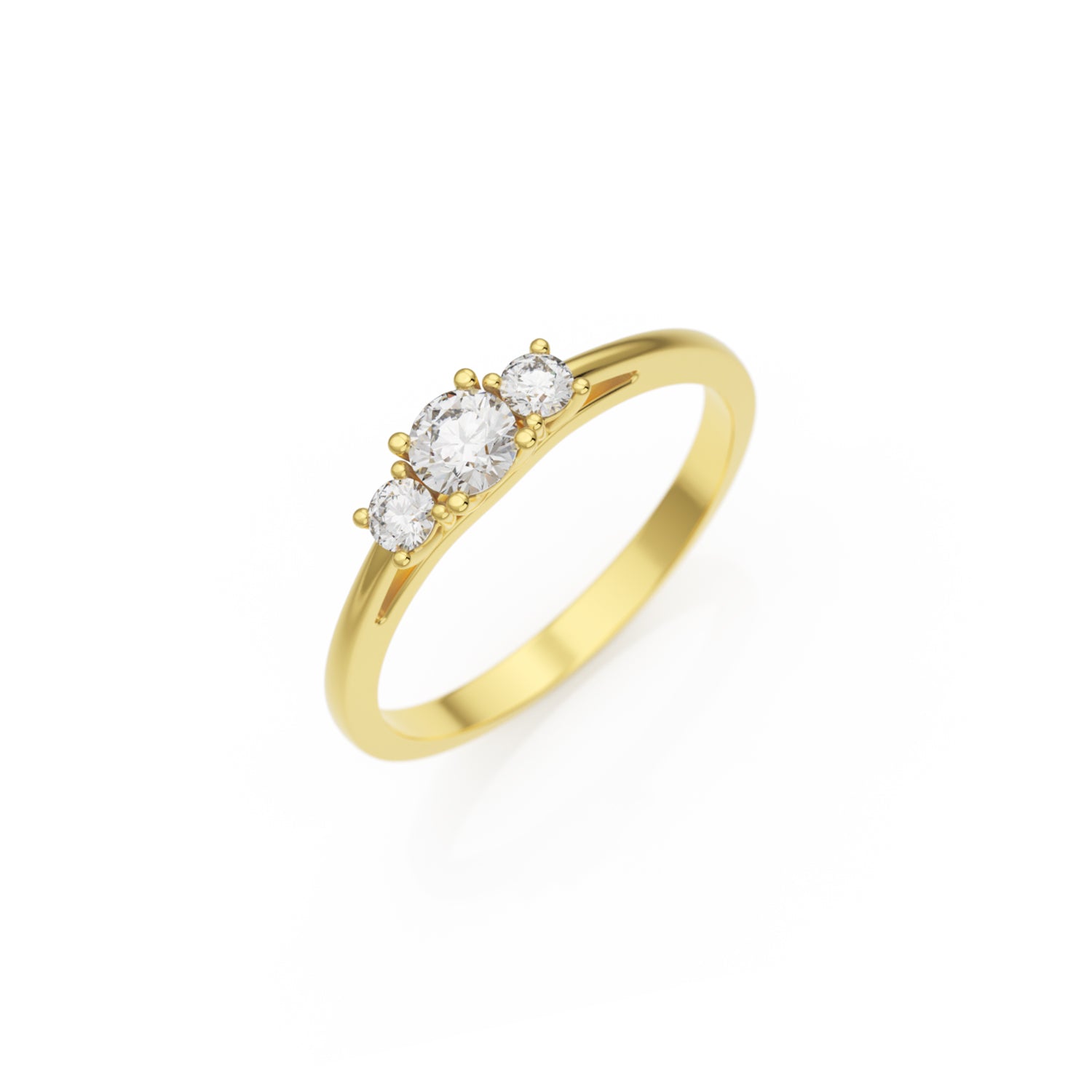 Verlobungsring Trilogy in Gelbgold 18 Karat (750) mit 0,20 ct Brillant