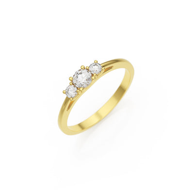 Verlobungsring Trilogy Lab-Grown – Gelbgold 14 Karat (585)
