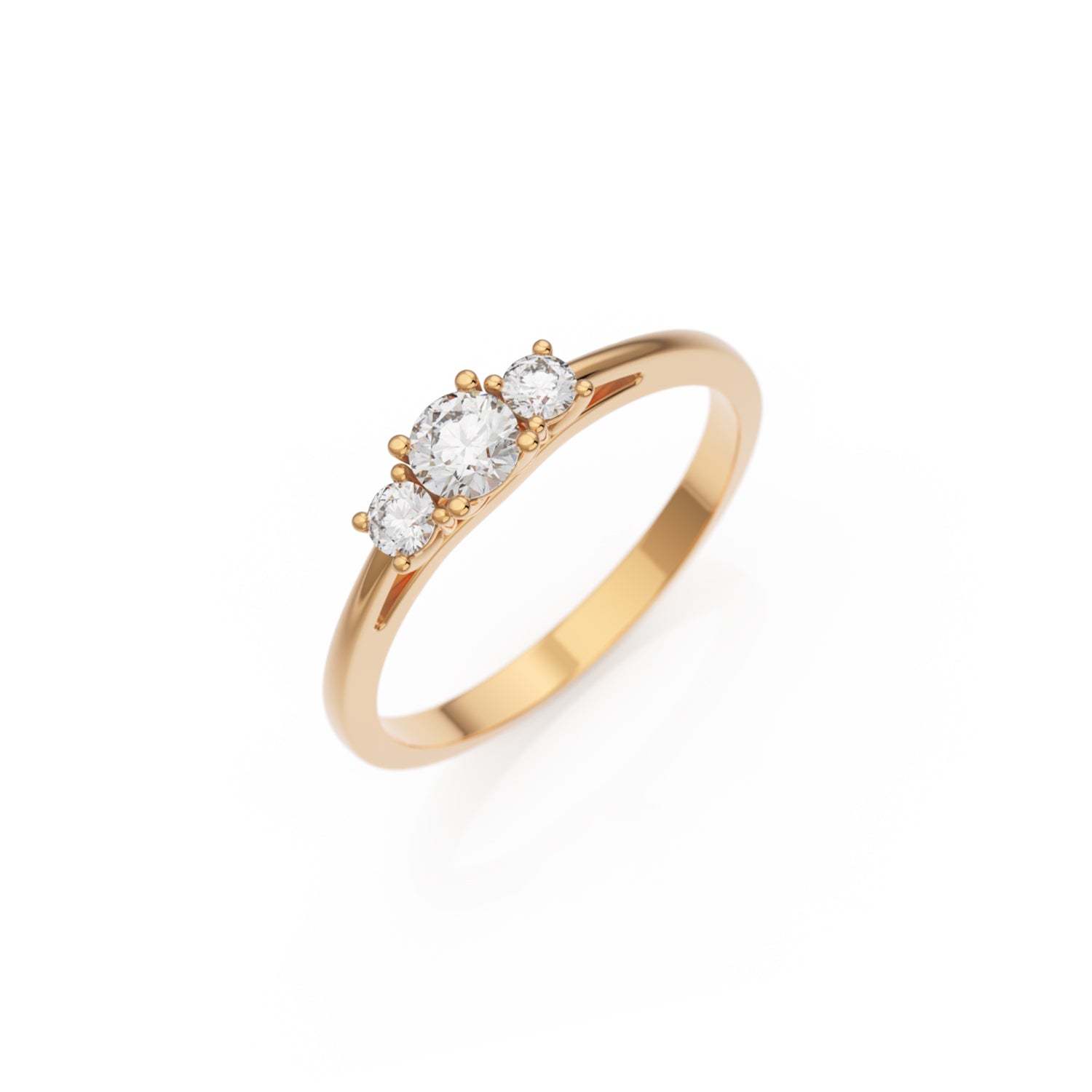 Verlobungsring Trilogy in Roségold 18 Karat (750) mit 0,20 ct Brillant