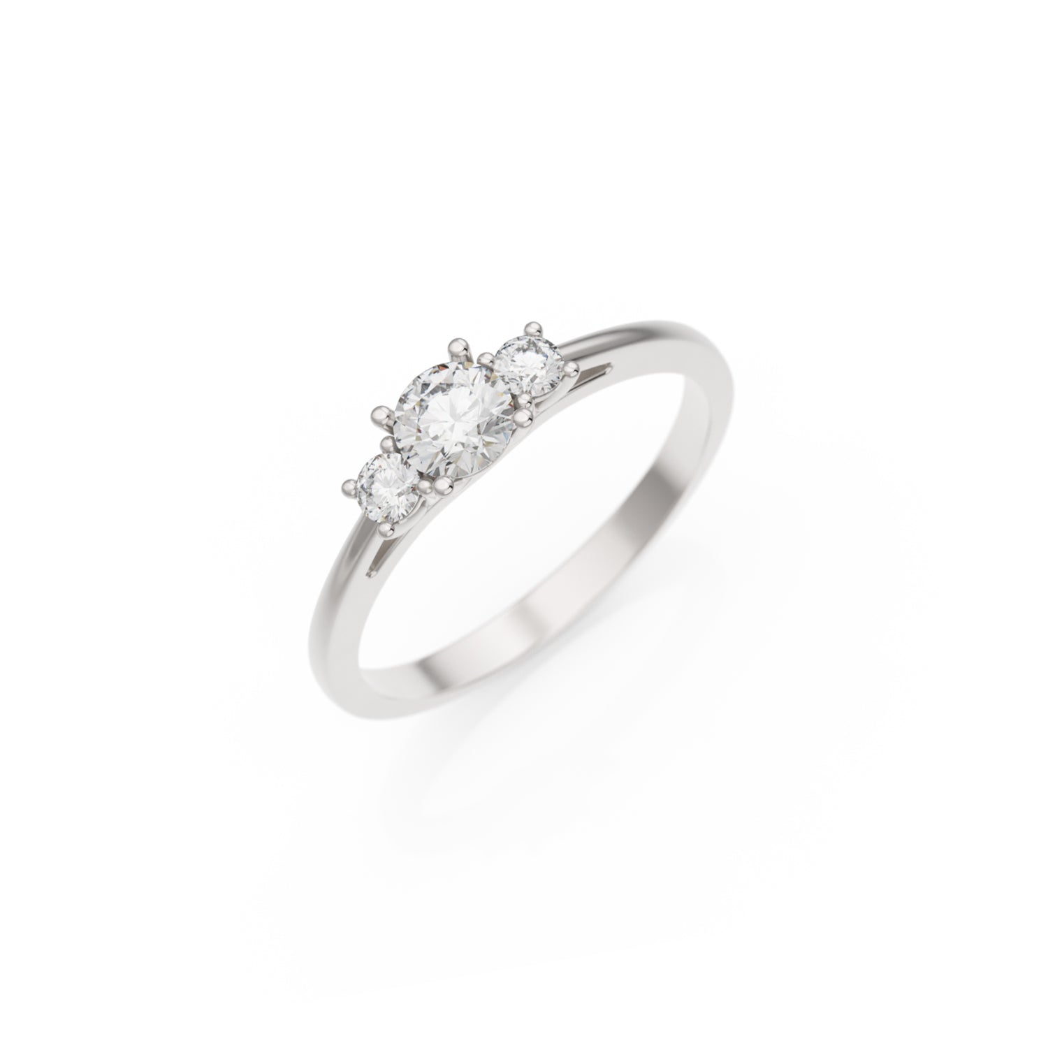 Verlobungsring Trilogy in Platin (950) mit 0,30 ct Lab-Grown-Diamant