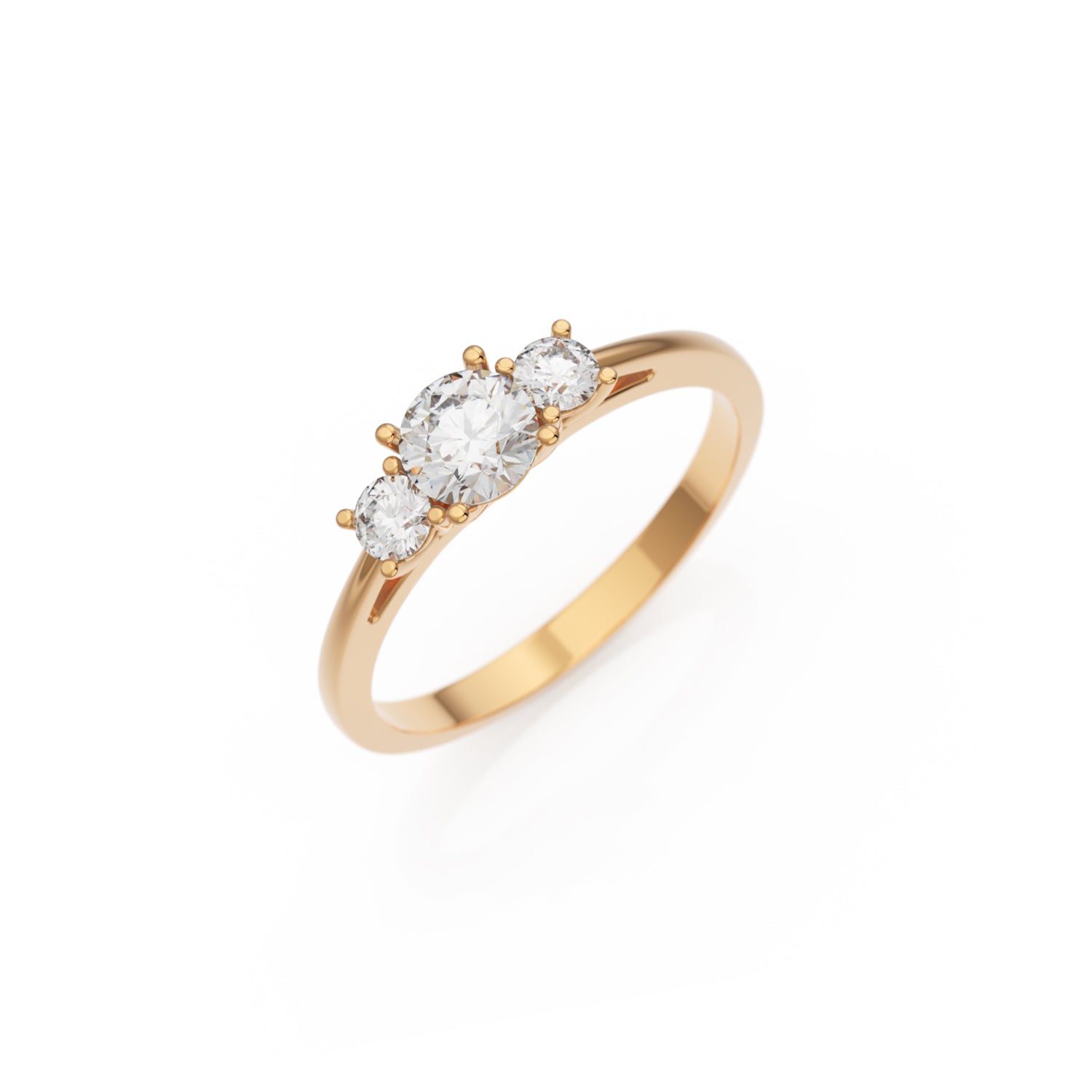 Verlobungsring Trilogy in Roségold 14 Karat (585) mit 0,40 ct Brillant