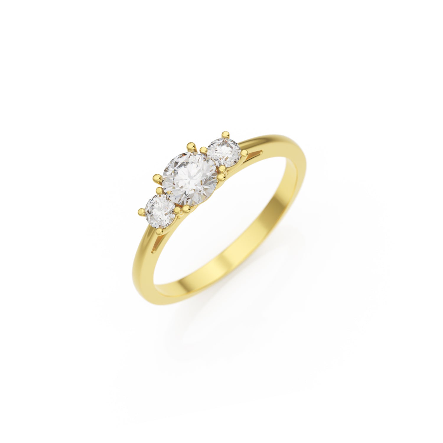 Verlobungsring Trilogy in Gelbgold 18 Karat (750) mit 0,40 ct Brillant