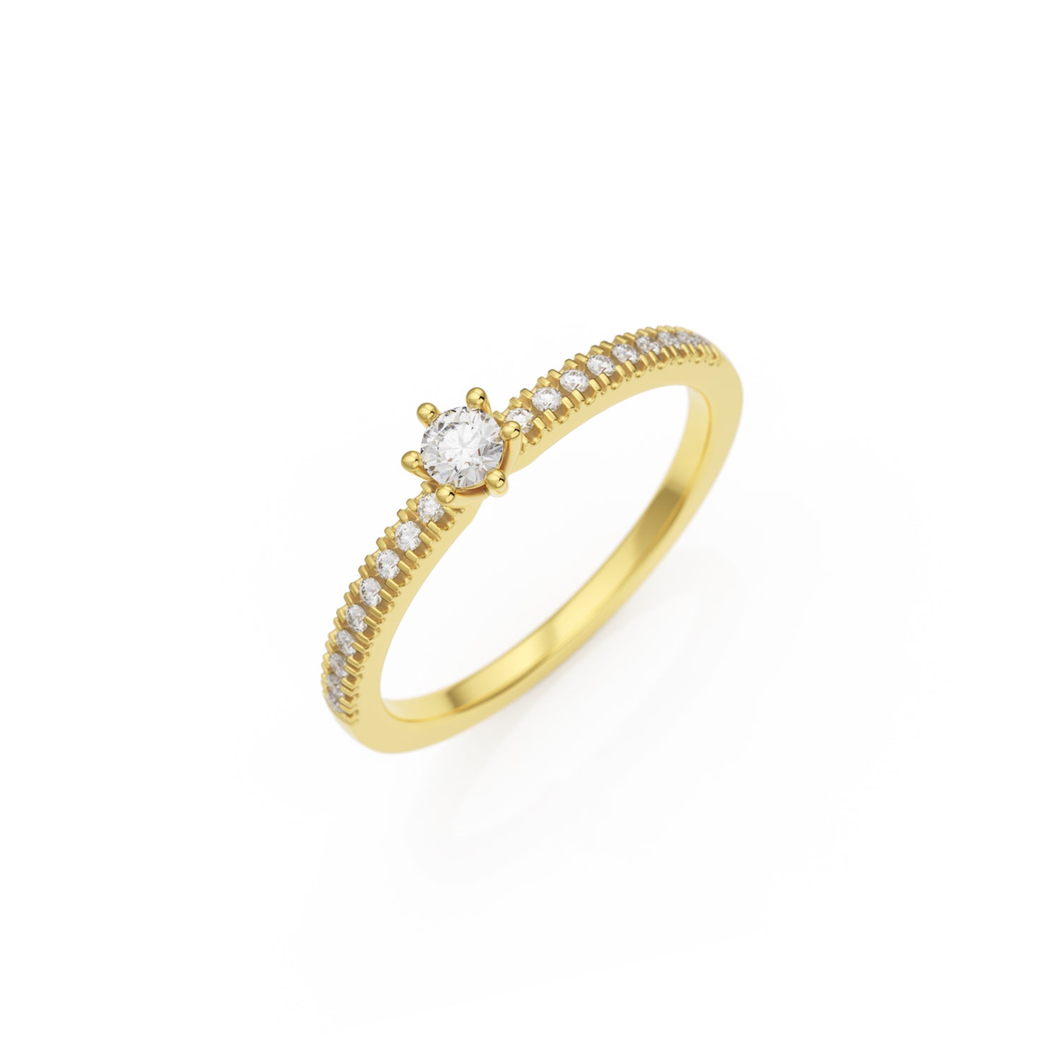 Verlobungsring L'Amour in Gelbgold 18 Karat (750) mit 0,10 ct Brillant