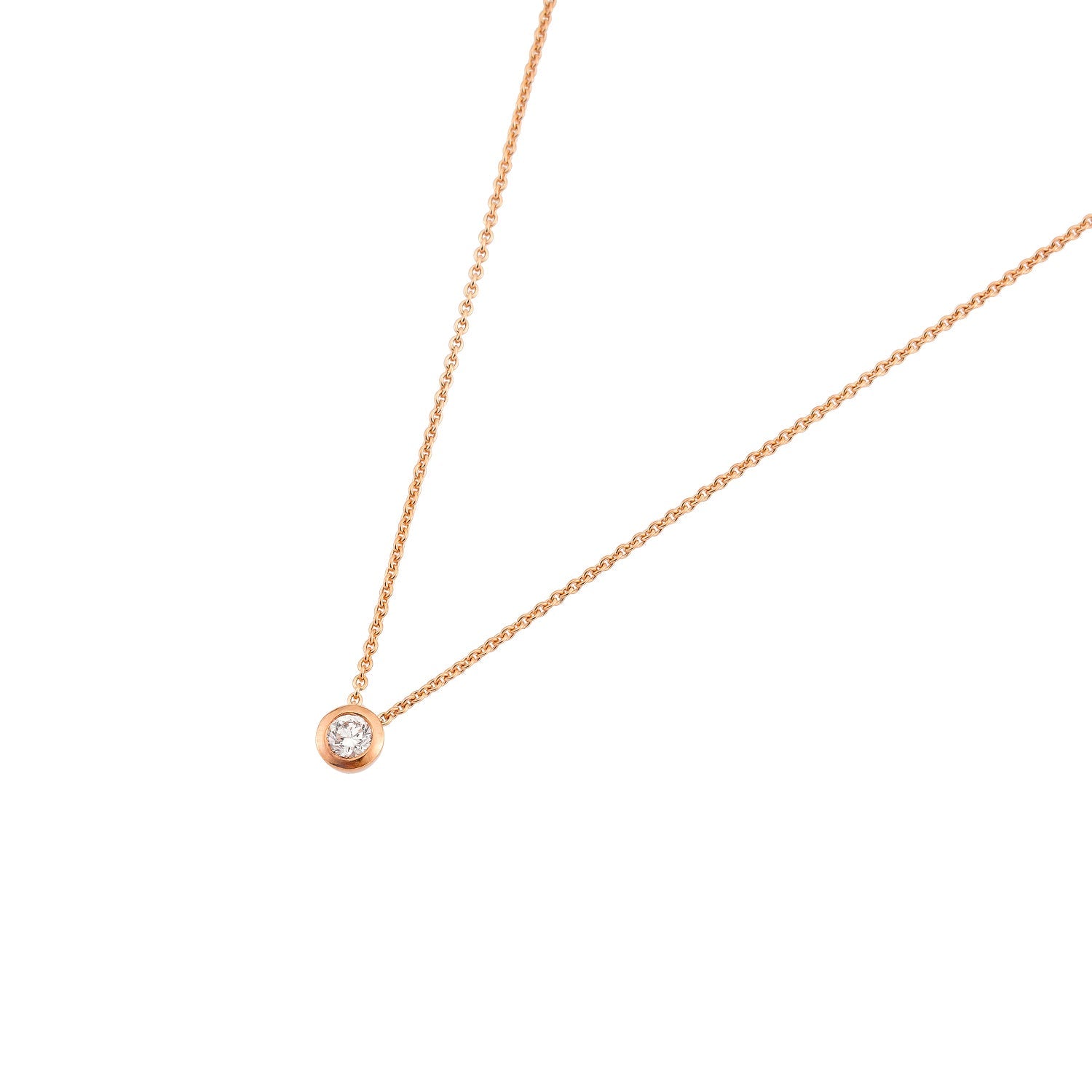 Collier Ivette in Roségold 14 Karat (585) mit 0,10 ct Brillant