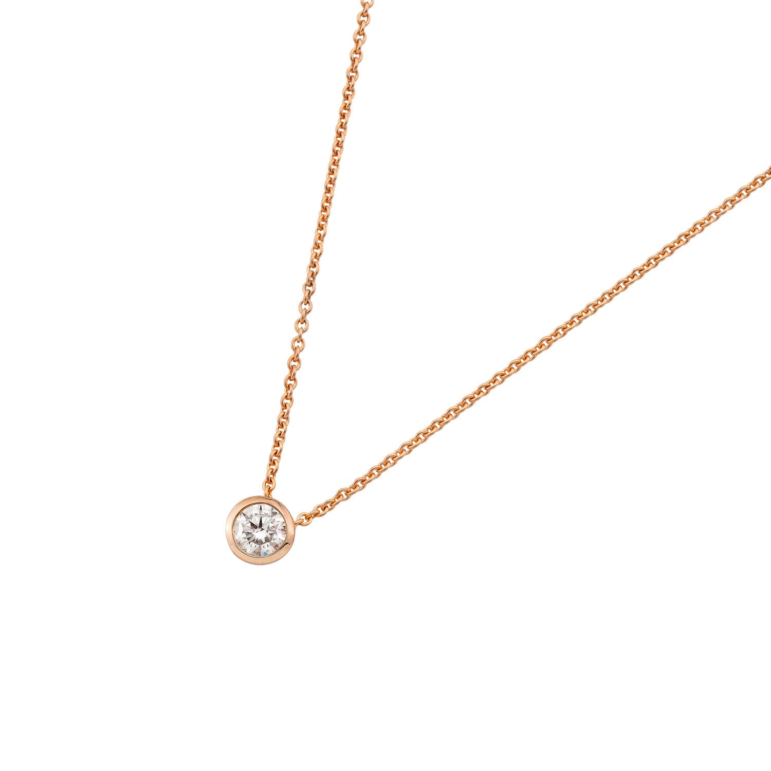 Collier Ivette in Roségold 14 Karat (585) mit 0,25 ct Brillant