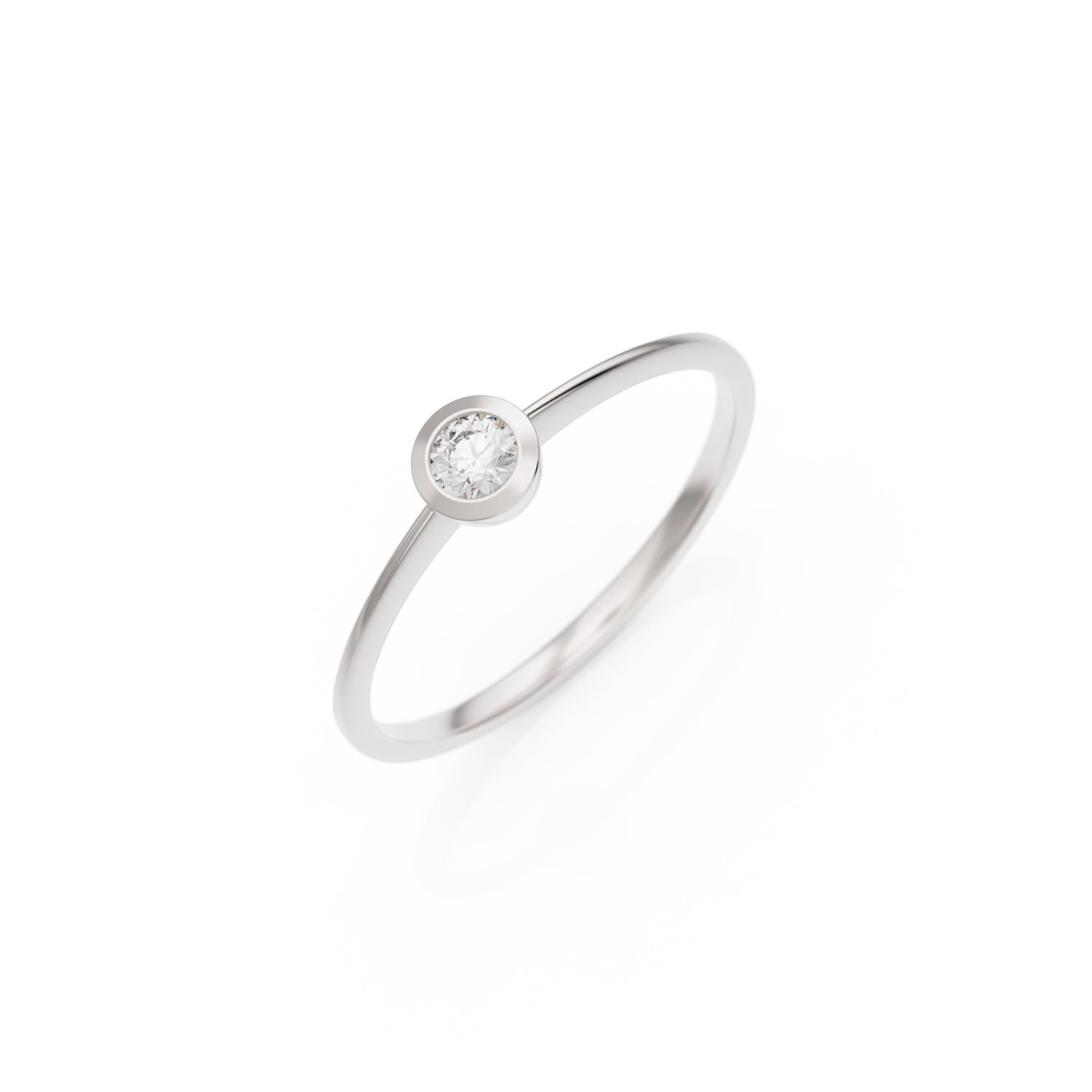 Verlobungsring Ivette in Weißgold 14 Karat (585) mit 0,10 ct Brillant