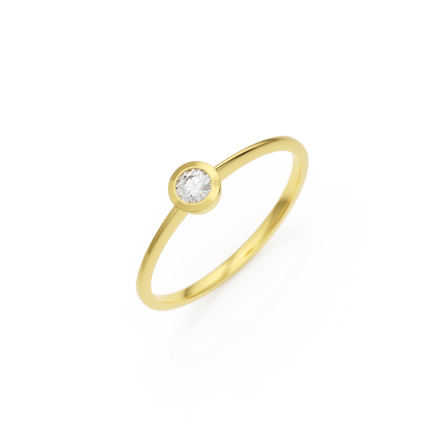 Verlobungsring Ivette in Gelbgold 18 Karat (750) mit 0,10 ct Brillant