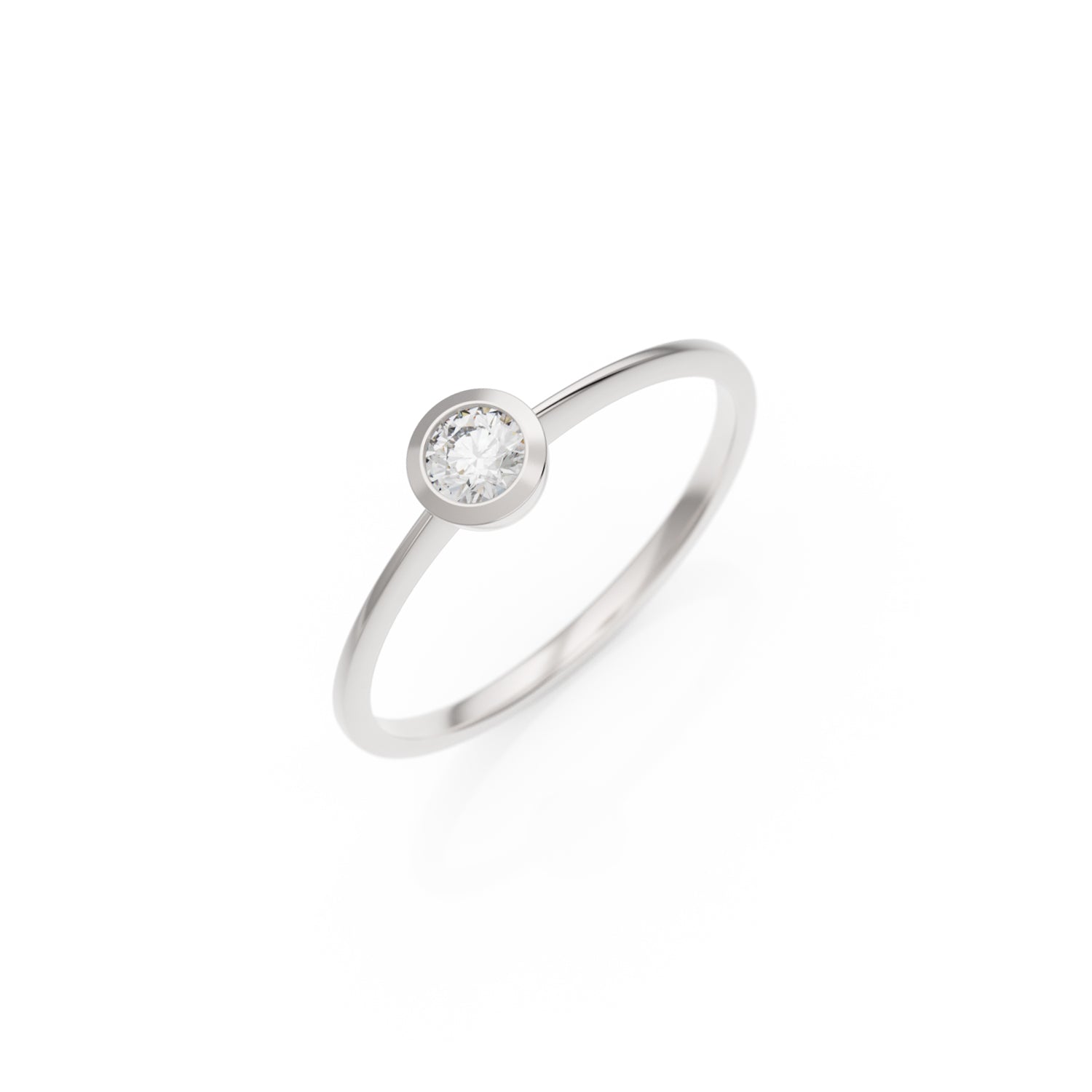 Verlobungsring Ivette in Weißgold 18 Karat (750) mit 0,15 ct Brillant