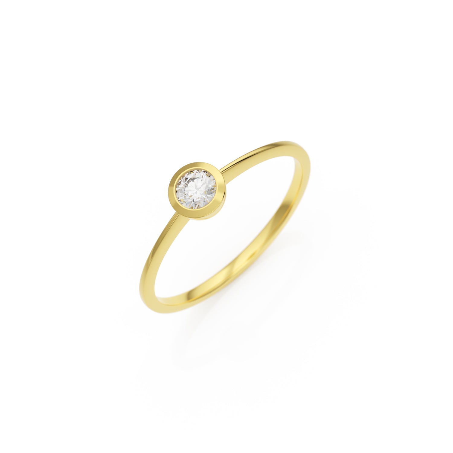 Verlobungsring Ivette in Gelbgold 18 Karat (750) mit 0,15 ct Brillant