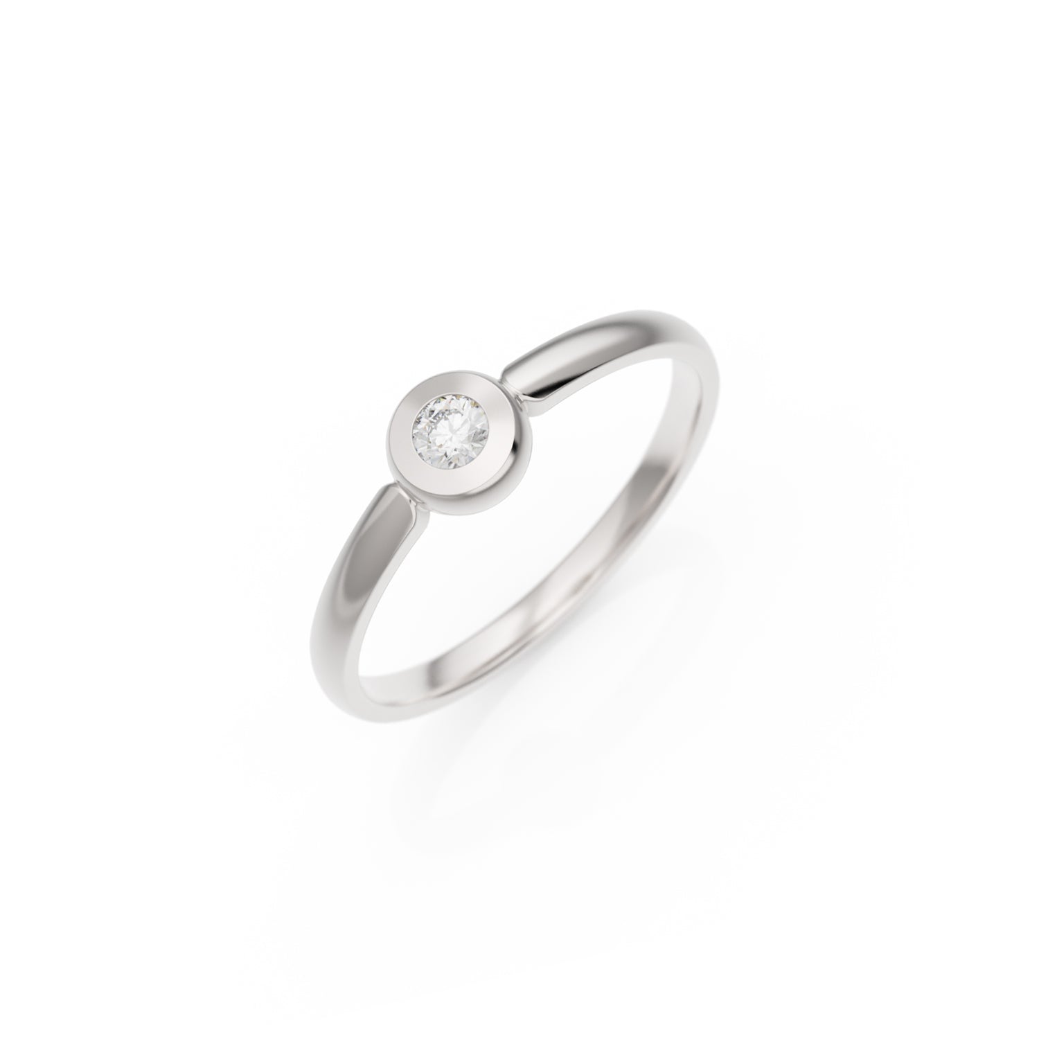 Verlobungsring Larina in Weißgold 18 Karat (750) mit 0,10 ct Brillant