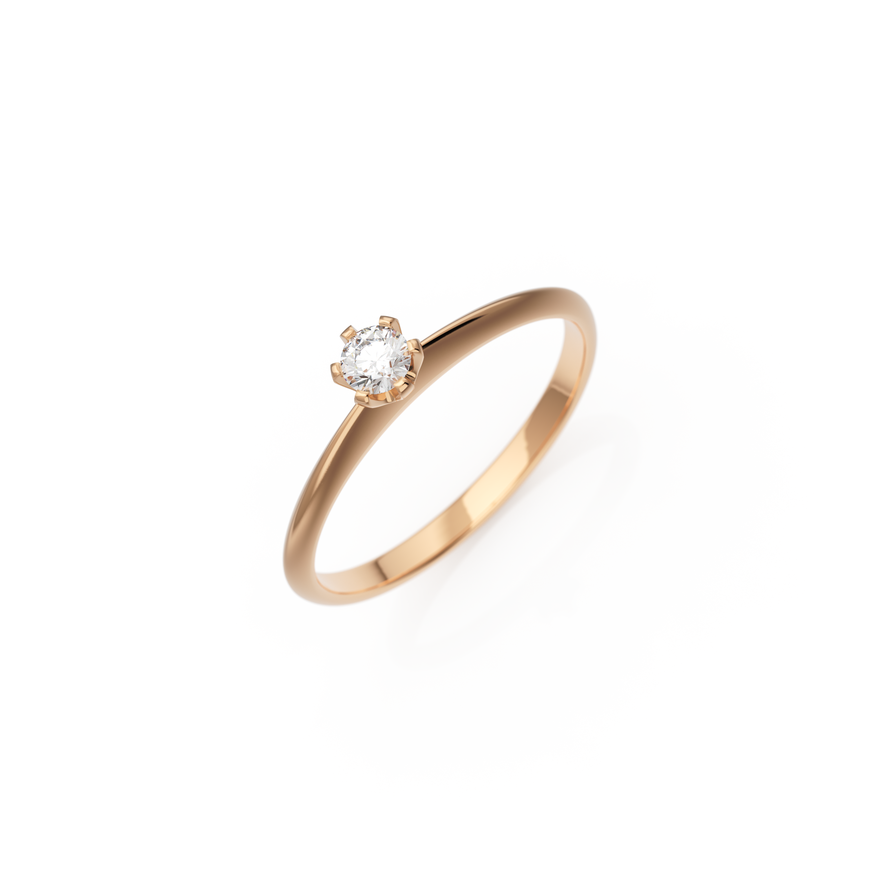 Verlobungsring Emilia in Rotgold 14 Karat (585) mit 0,10 ct Brillant